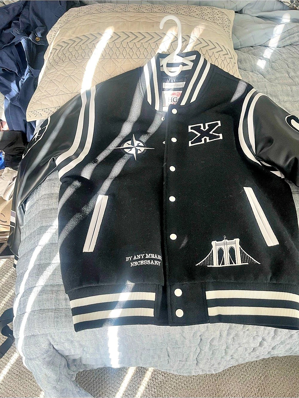 Black & White Varsity Jacket Like New